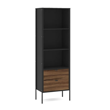 Opus 2 Drawer Bookcase Walnut & Black