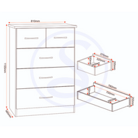 Nevada 3+2 Drawer Chest