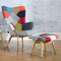 Sloane Patchwork Arm Chair & Footstool