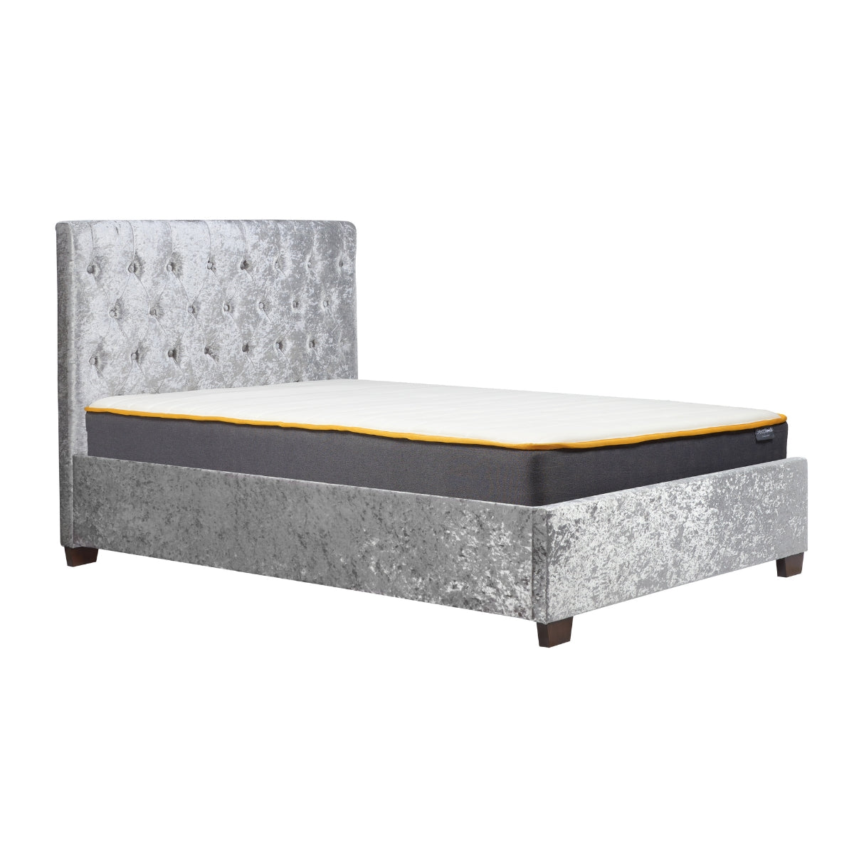 Cologne 5ft King Bed - Grey Crushed Velvet