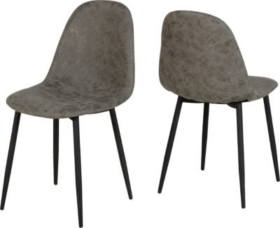 Athens Grey Faux Leather Dining Chairs (Set of 2)