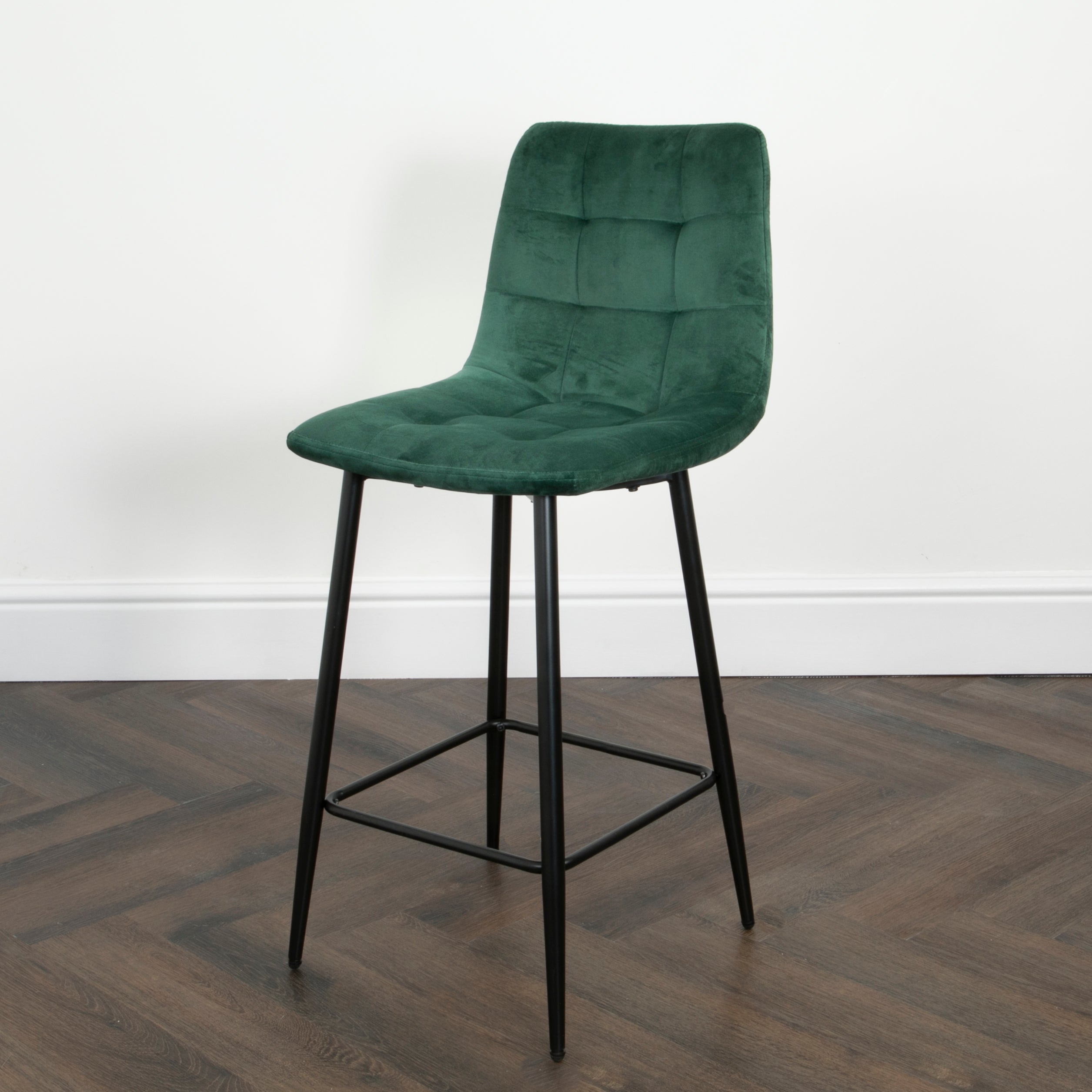 Squared Green Kitchen Bar Stool (set of 2)