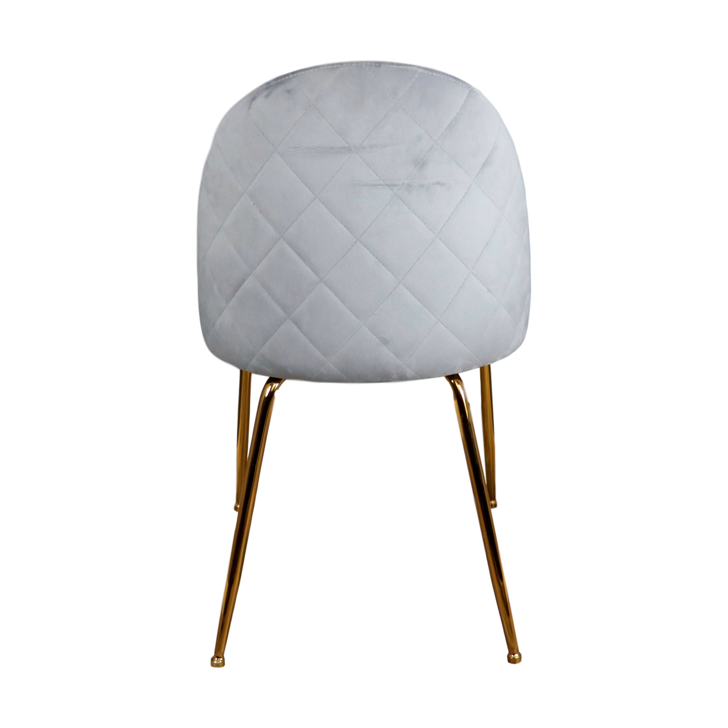 Velvet Grey Dining Chairs - Gold Legs (set of 2)