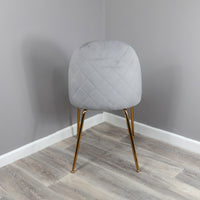 Velvet Grey Dining Chairs - Gold Legs (set of 2)