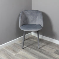 Velvet Covered Grey Dining Chair (set of 2)