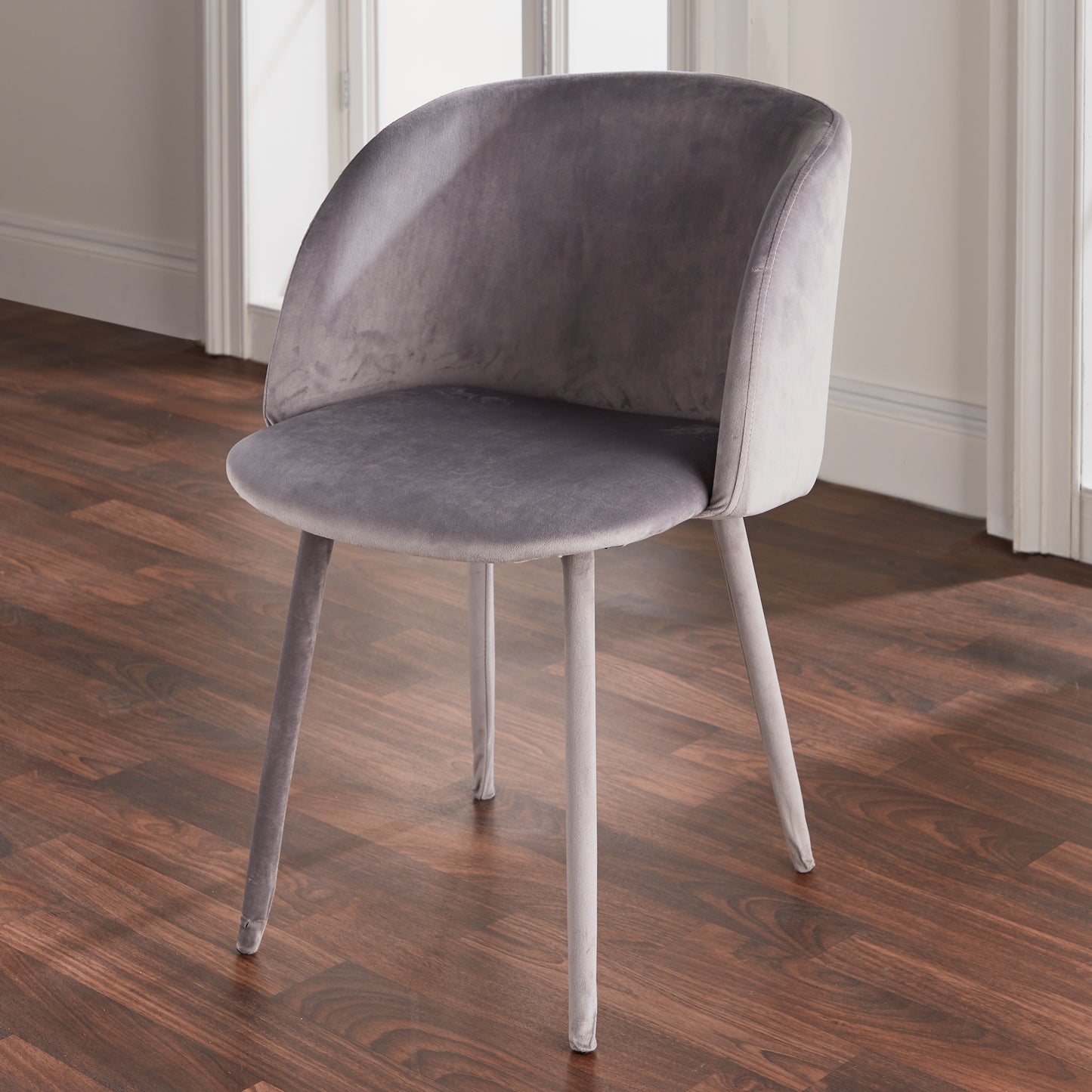 Velvet Covered Grey Dining Chair (set of 2)