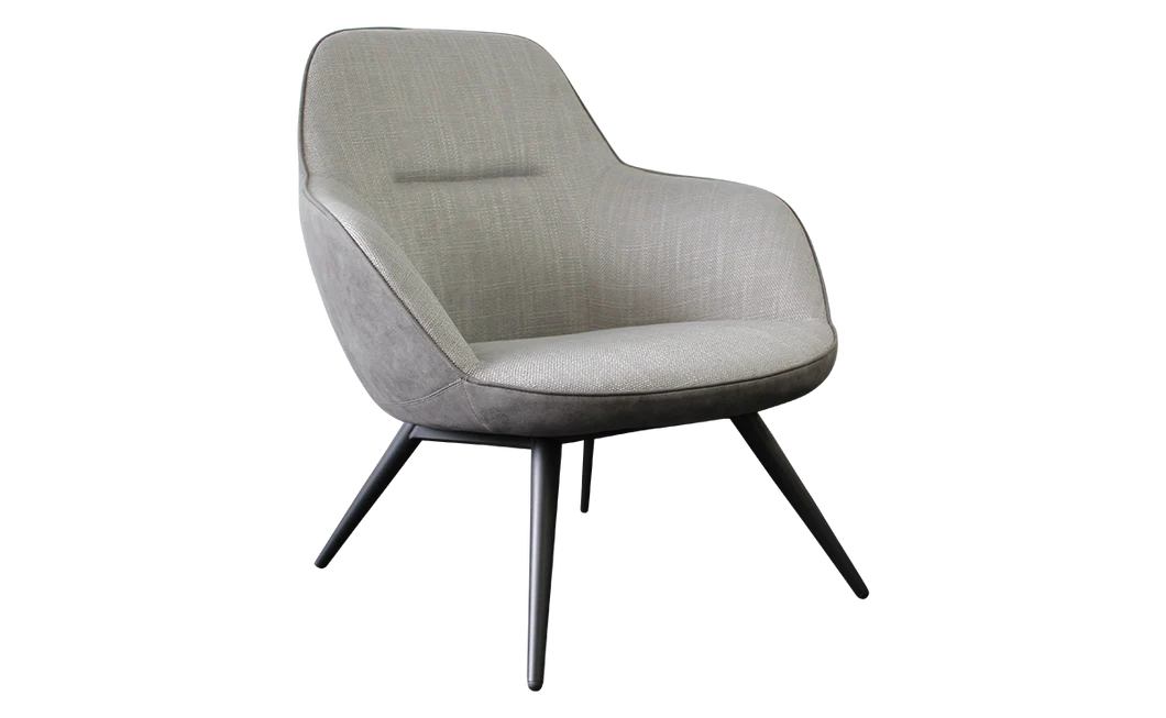 Debonaire Armchair - Grey Suede & Fabric