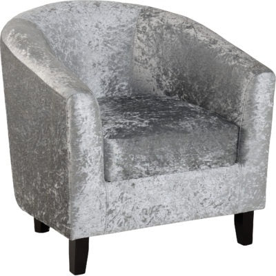 Hammond Tub Chair - Silver Crushed Velvet