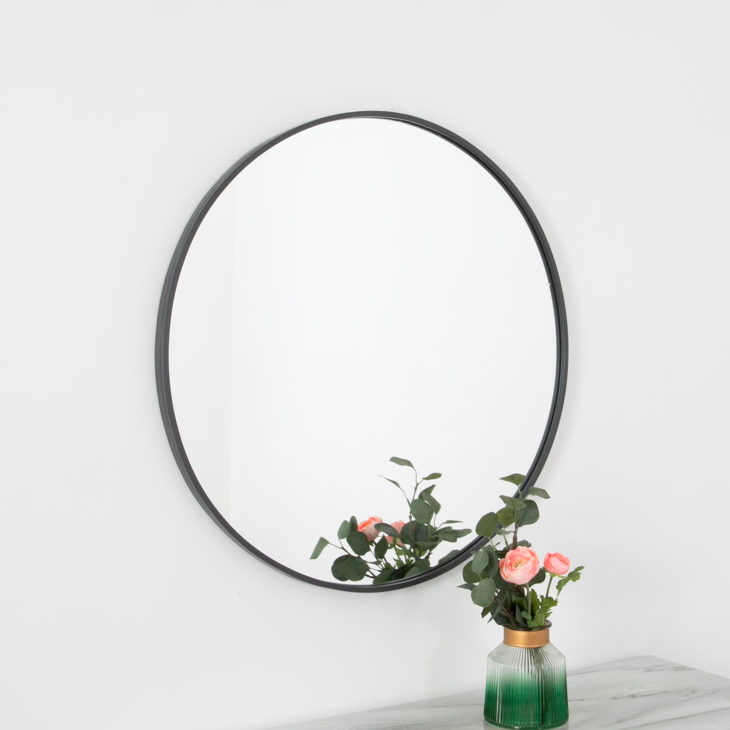 Manhattan Round Mirror Grey (80cm)