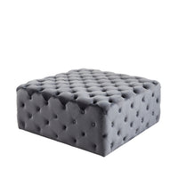 Button Grey Cocktail Ottoman