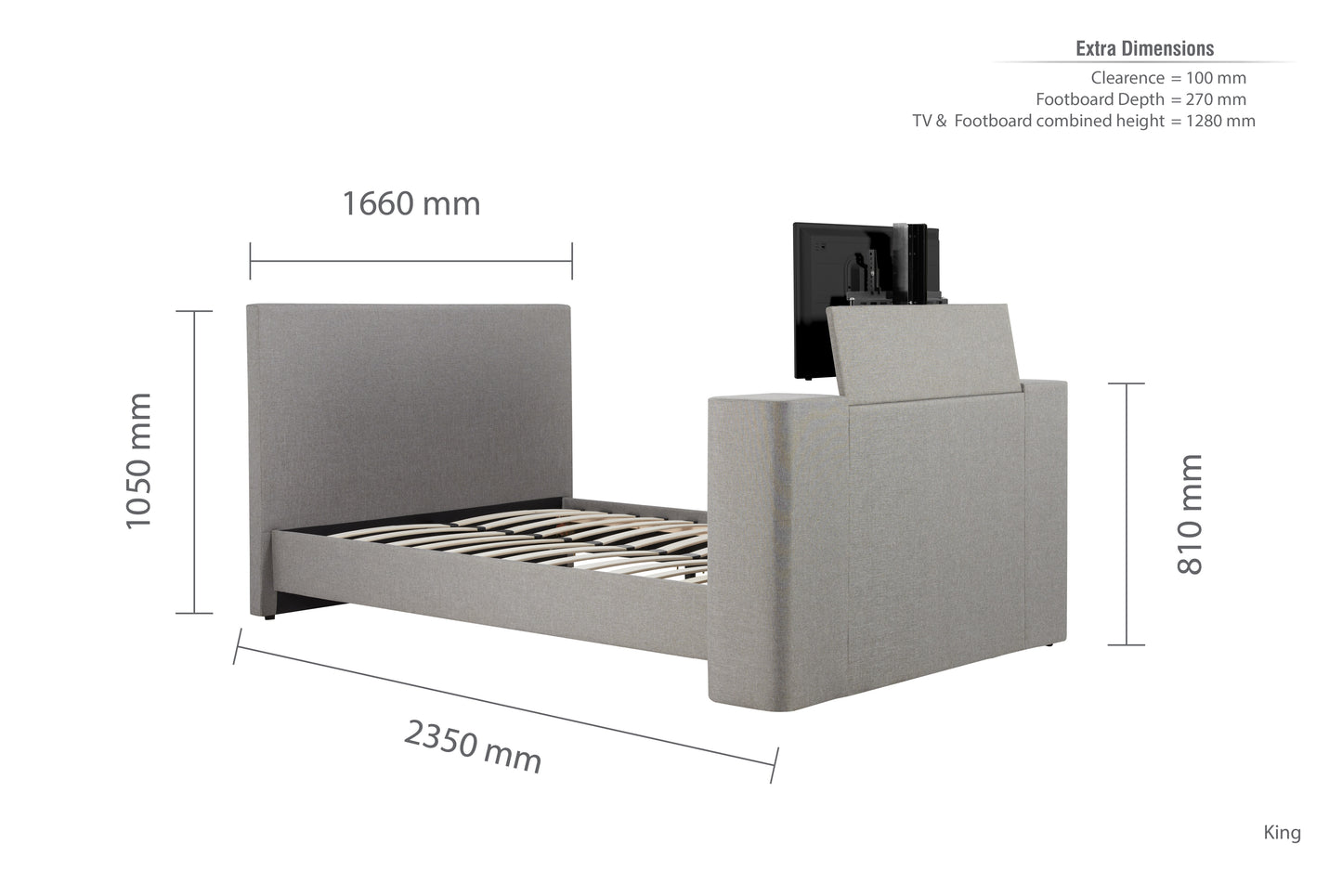 Plaza King Size Bed - Concealed TV Lift