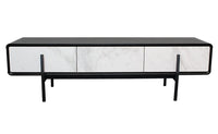 Oslo TV Unit - Black Ash Veneer & White Marble Effect